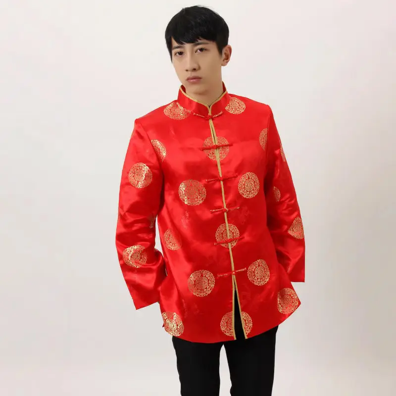 Tang Suit for Men Autumn Winter Long Sleeve Grandpa Coat Top - Image 12