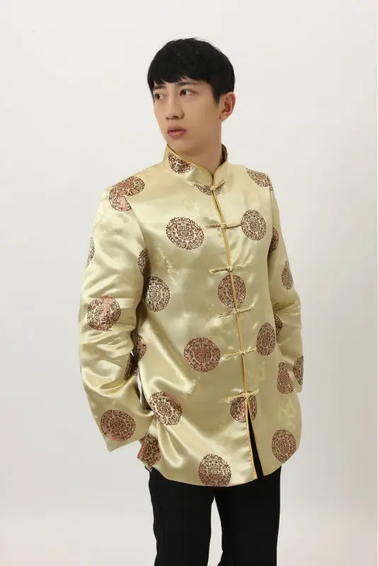 Tang Suit for Men Autumn Winter Long Sleeve Grandpa Coat Top - Image 4