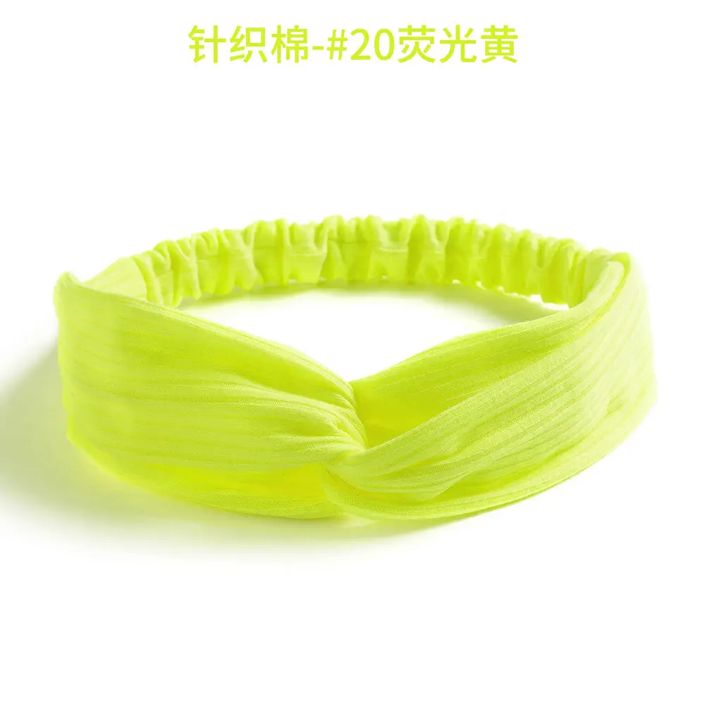 Black Knitted Cotton Elastic Hair Band for Women