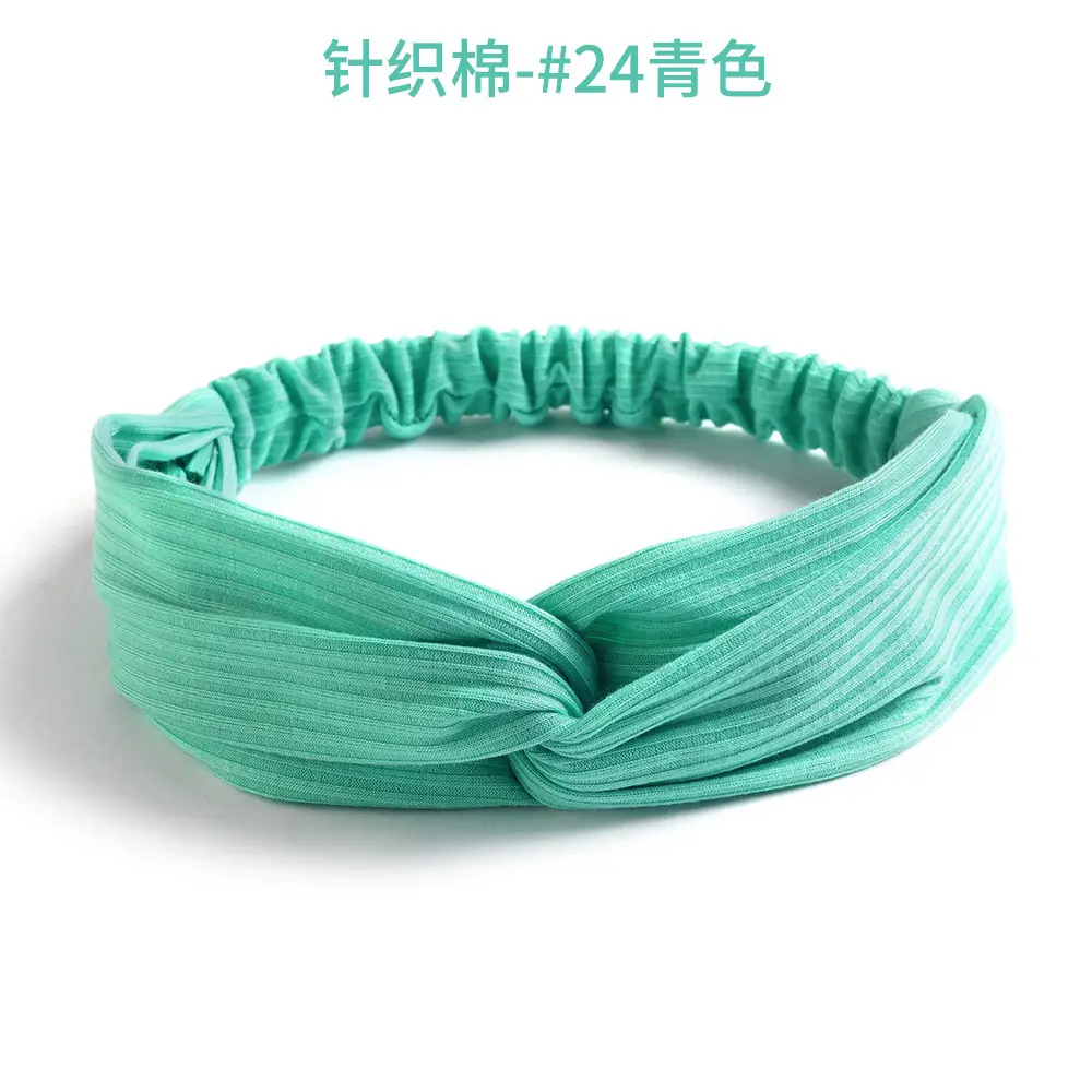 Black Knitted Cotton Elastic Hair Band for Women