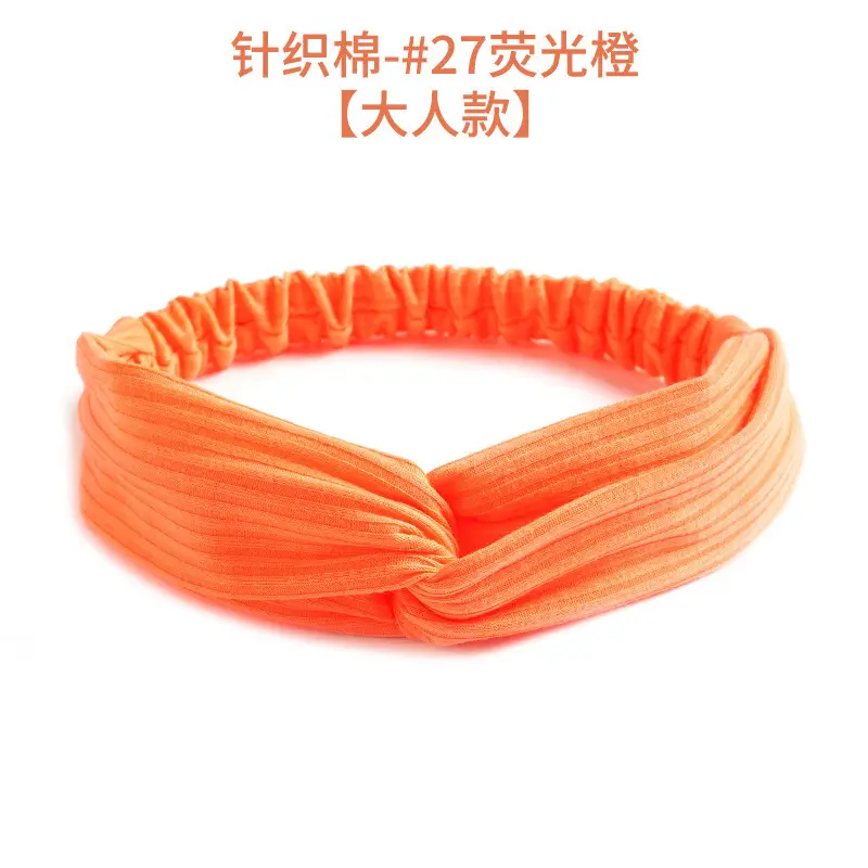 Black Knitted Cotton Elastic Hair Band for Women