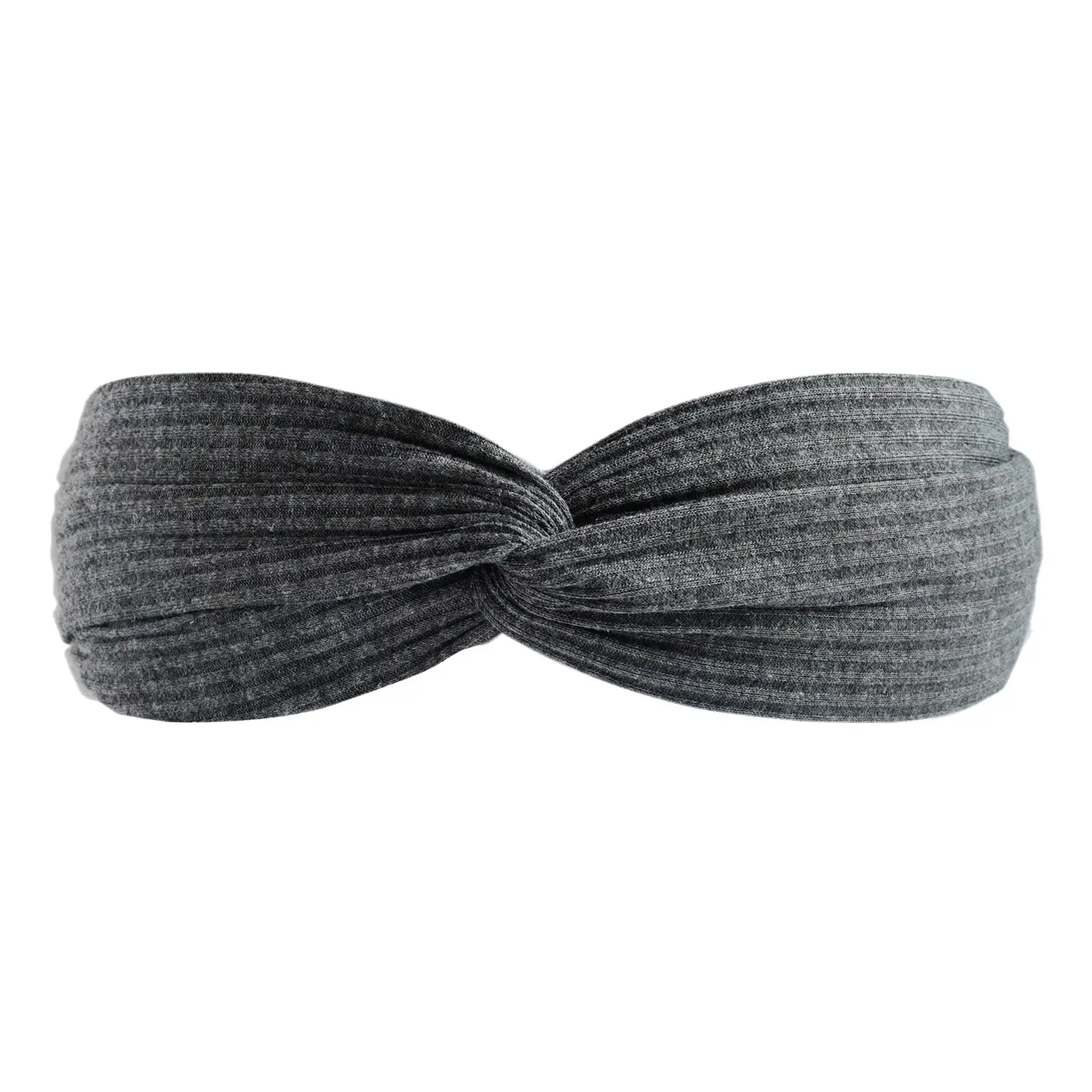 Black Knitted Cotton Elastic Hair Band for Women