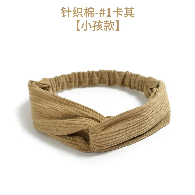 Black Knitted Cotton Elastic Hair Band for Women