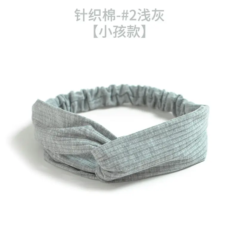 Black Knitted Cotton Elastic Hair Band for Women