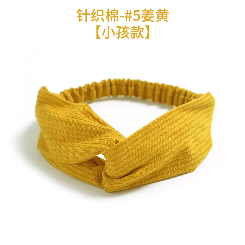 Black Knitted Cotton Elastic Hair Band for Women
