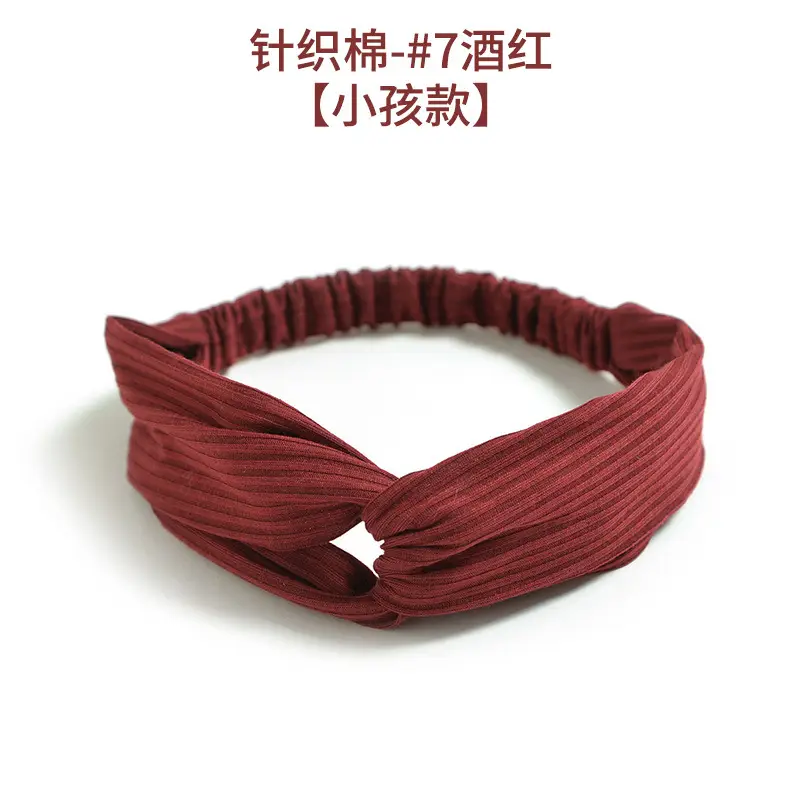 Black Knitted Cotton Elastic Hair Band for Women