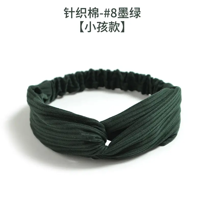 Black Knitted Cotton Elastic Hair Band for Women