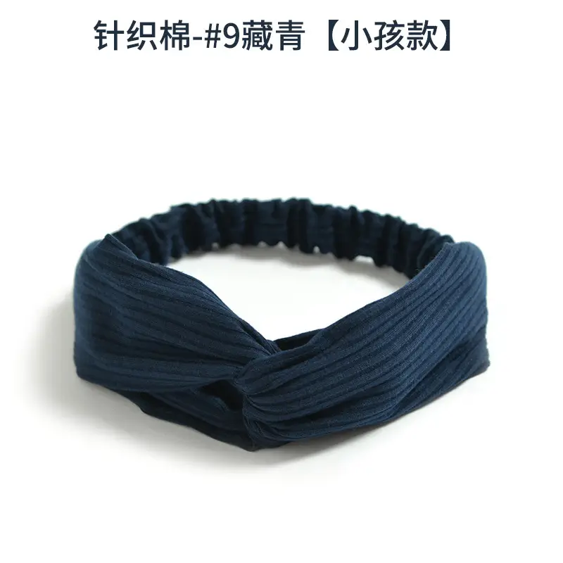 Black Knitted Cotton Elastic Hair Band for Women