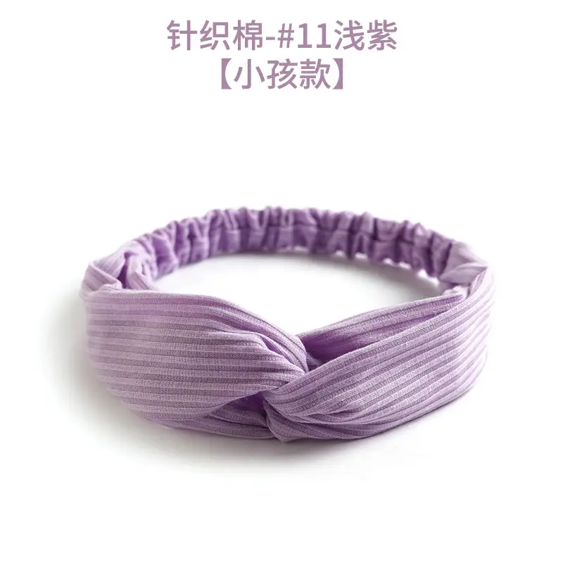 Black Knitted Cotton Elastic Hair Band for Women