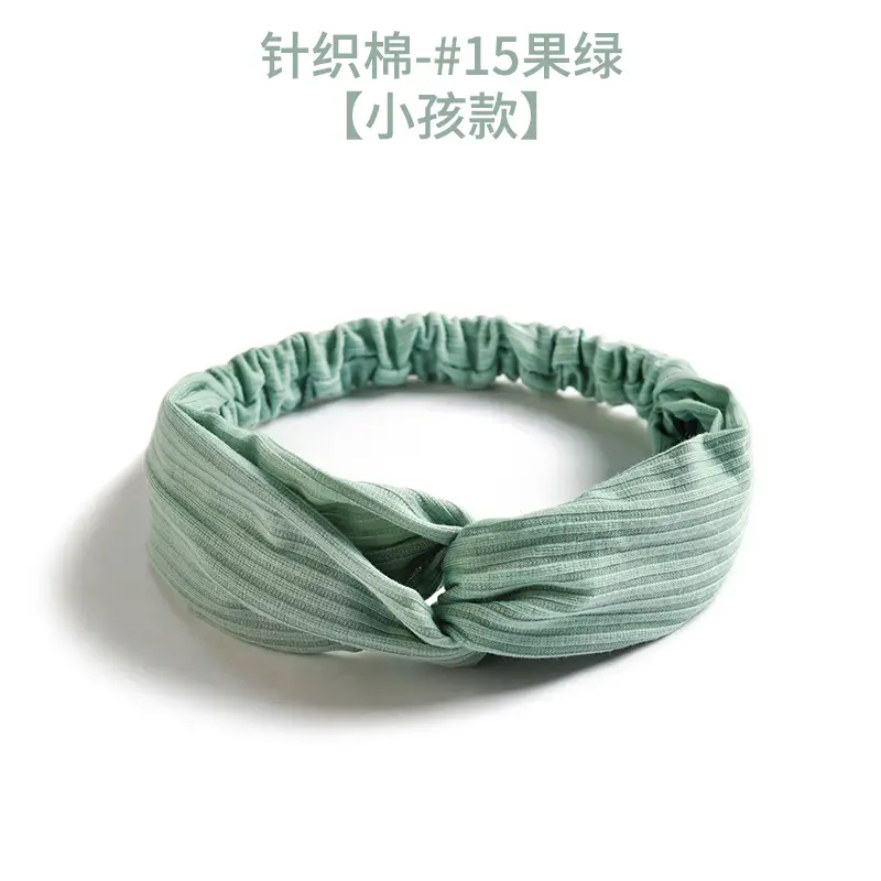 Black Knitted Cotton Elastic Hair Band for Women