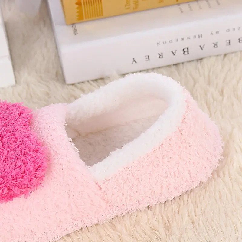 Winter comfortable love thick-soled cotton slippers soft bottom heel moon shoes non-slip warm indoor home shoes women's wholesale