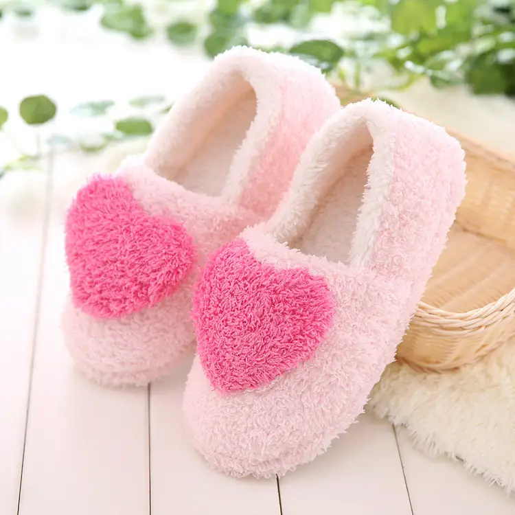 Winter comfortable love thick-soled cotton slippers soft bottom heel moon shoes non-slip warm indoor home shoes women's wholesale