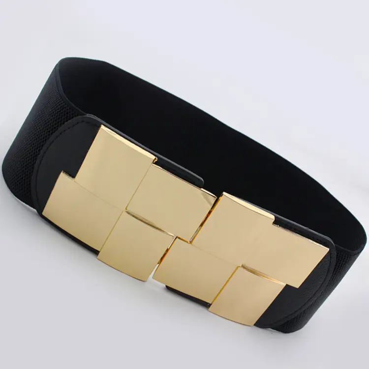 Women's Red Leather Waist Belt with Gold Metal Buckle 3 Sizes - Image 6