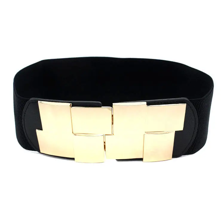 Women's Red Leather Waist Belt with Gold Metal Buckle 3 Sizes - Image 9