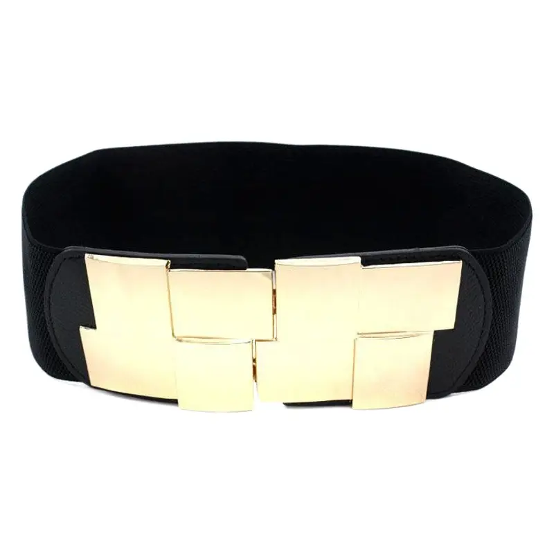 Women's Red Leather Waist Belt with Gold Metal Buckle 3 Sizes