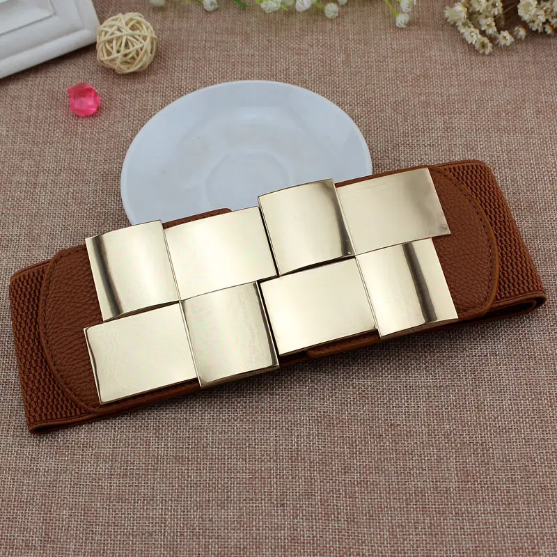 Women's Red Leather Waist Belt with Gold Metal Buckle 3 Sizes - Image 4