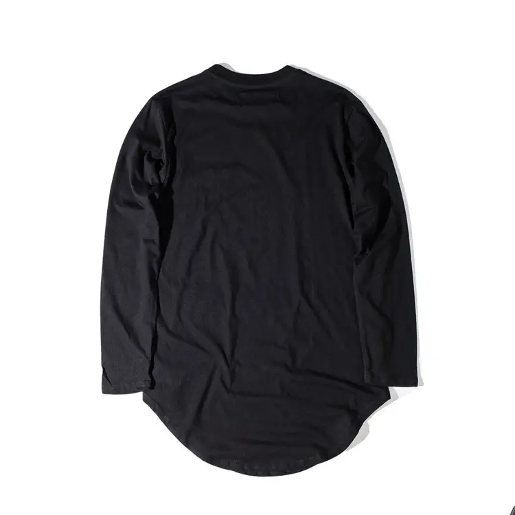 Men Grey Long Sleeve T-Shirt with Arc Hem — feature 20