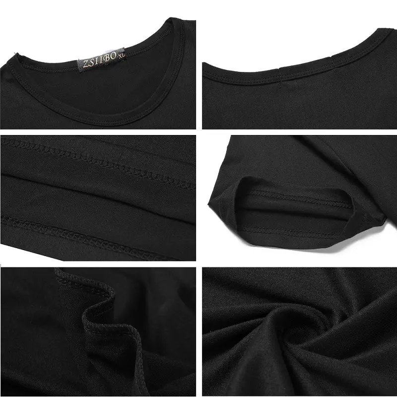 Men Grey Long Sleeve T-Shirt with Arc Hem — feature 26