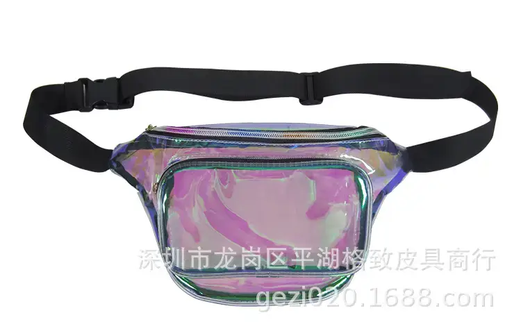 银色镭射腰包