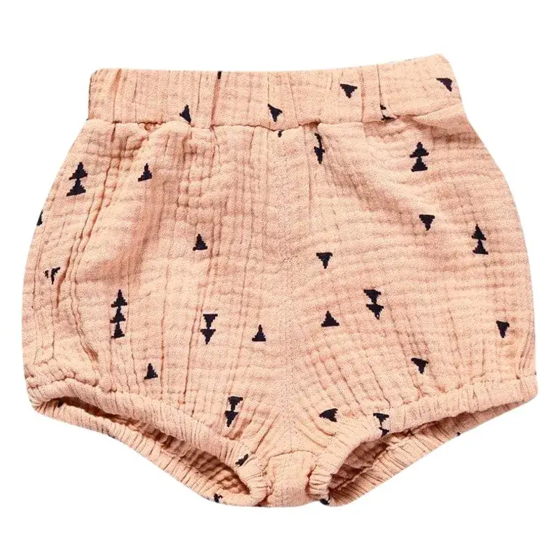 Cotton Linen High Waist Shorts Yellow Large
