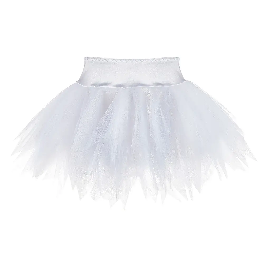 Black Mesh Fluffy Miniskirt for Women - Image 6