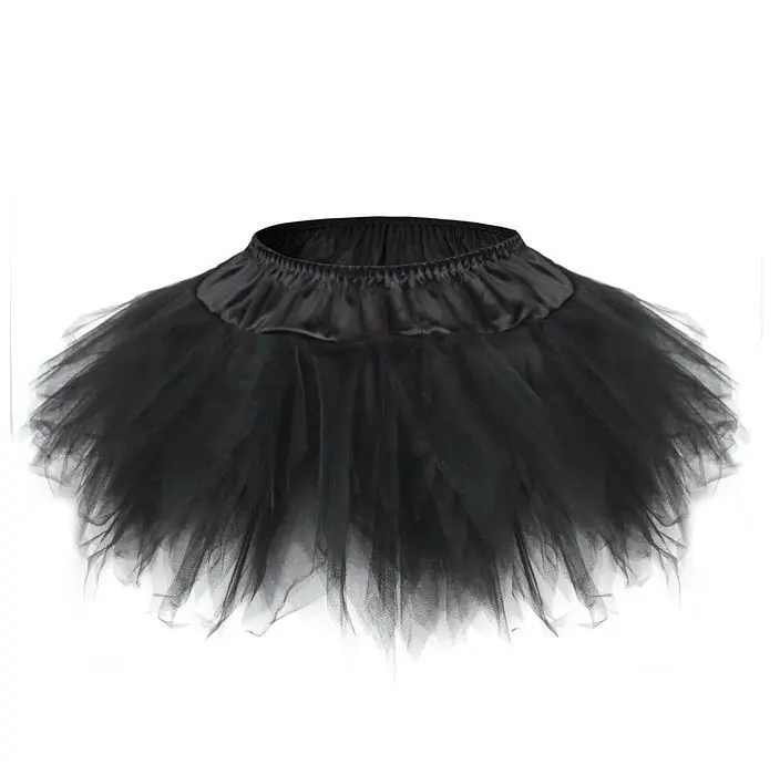 Black Mesh Fluffy Miniskirt for Women - Image 3