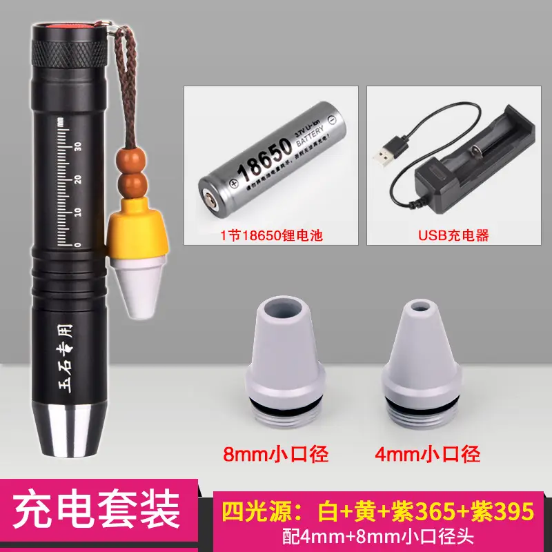 USB Rechargeable Flashlight with 4mm & 8mm Port