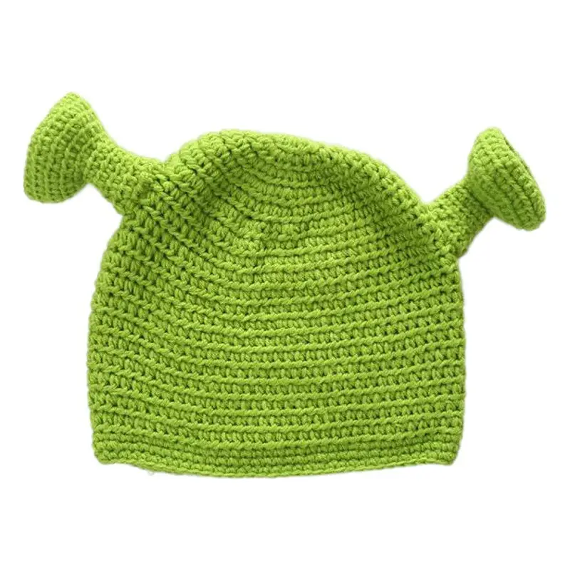 New European & American Wool Monster Shrek Hat Green