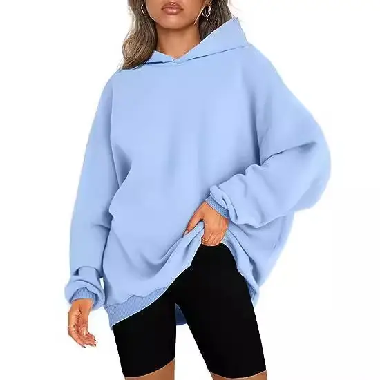 White Oversized Hooded Hoodie for Women Fleece Lined - Image 17