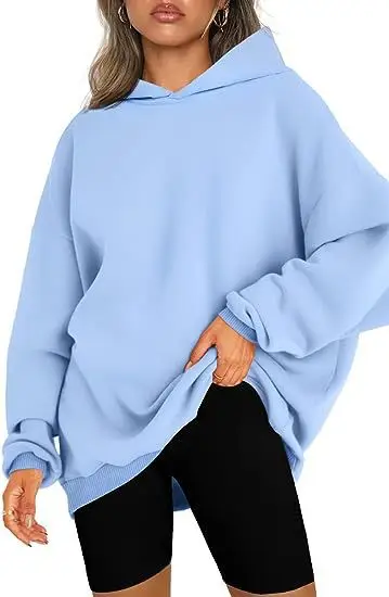White Oversized Hooded Hoodie for Women Fleece Lined - Image 13