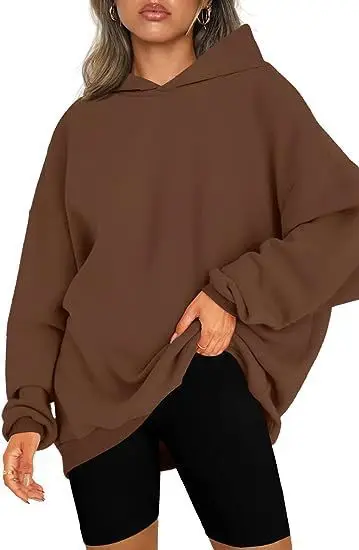 White Oversized Hooded Hoodie for Women Fleece Lined - Image 14