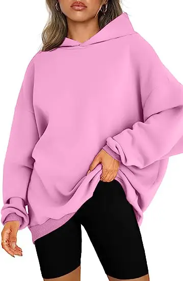 White Oversized Hooded Hoodie for Women Fleece Lined - Image 5