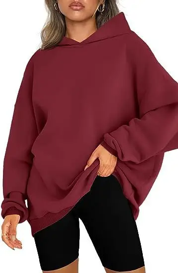 White Oversized Hooded Hoodie for Women Fleece Lined - Image 7