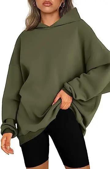White Oversized Hooded Hoodie for Women Fleece Lined - Image 8