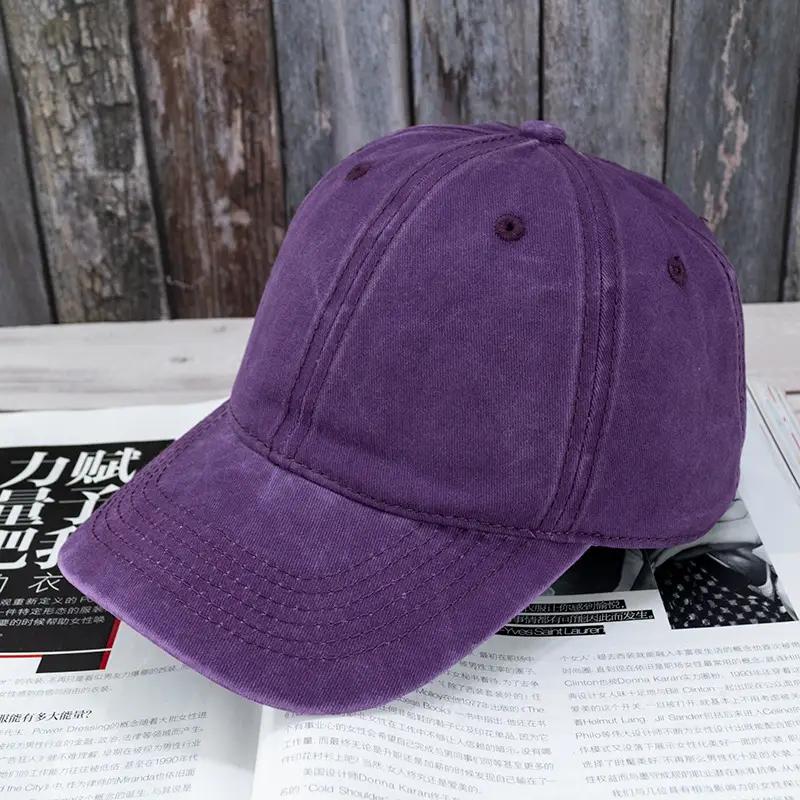 Women Denim Baseball Caps Curved Eave Pink Orange - Image 14