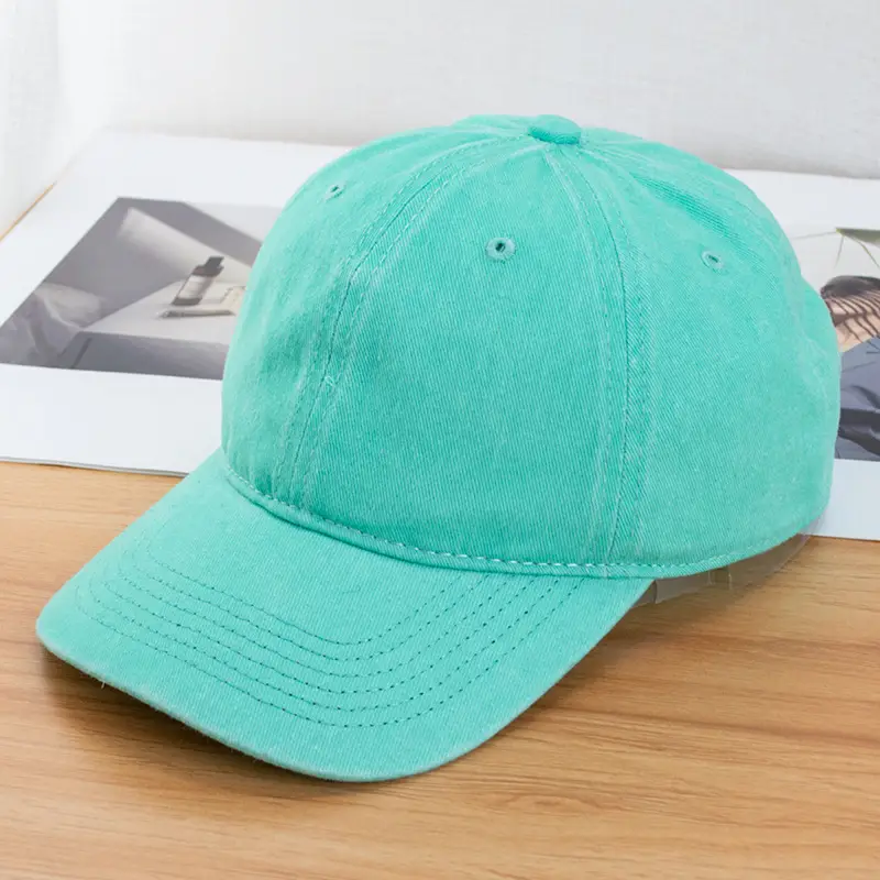Women Denim Baseball Caps Curved Eave Pink Orange - Image 15