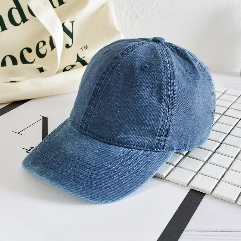 Women Denim Baseball Caps Curved Eave Pink Orange - Image 3