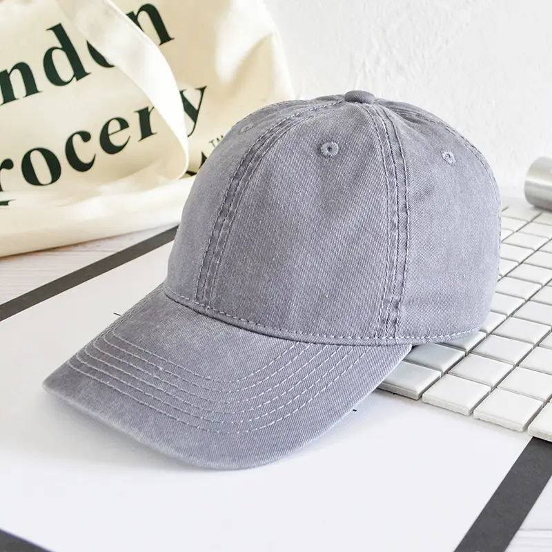 Women Denim Baseball Caps Curved Eave Pink Orange - Image 4