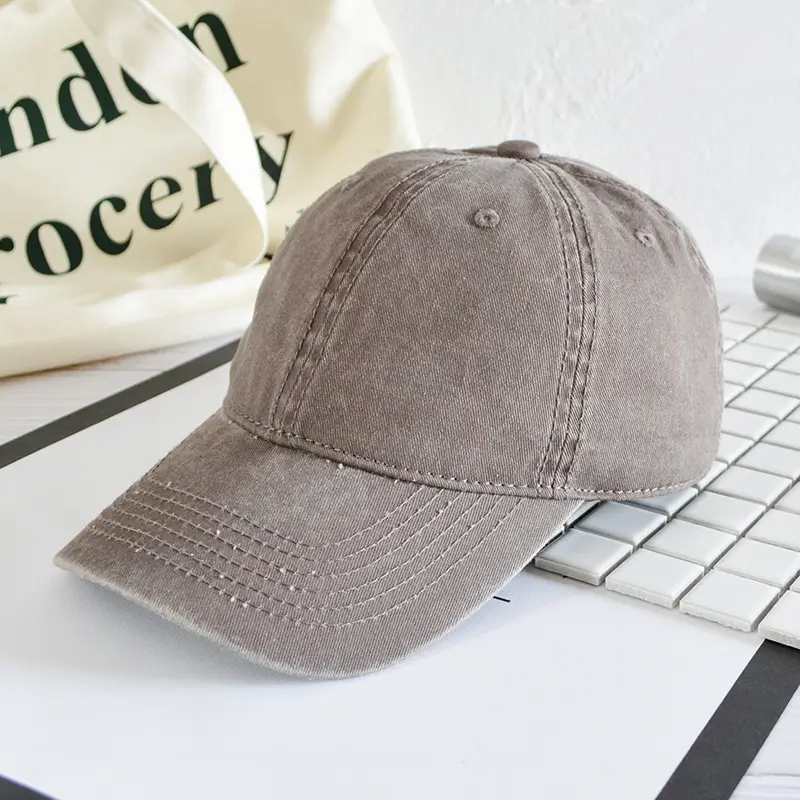 Women Denim Baseball Caps Curved Eave Pink Orange - Image 5