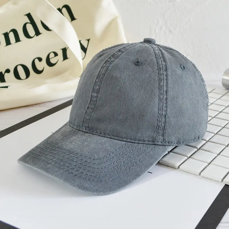 Women Denim Baseball Caps Curved Eave Pink Orange - Image 6