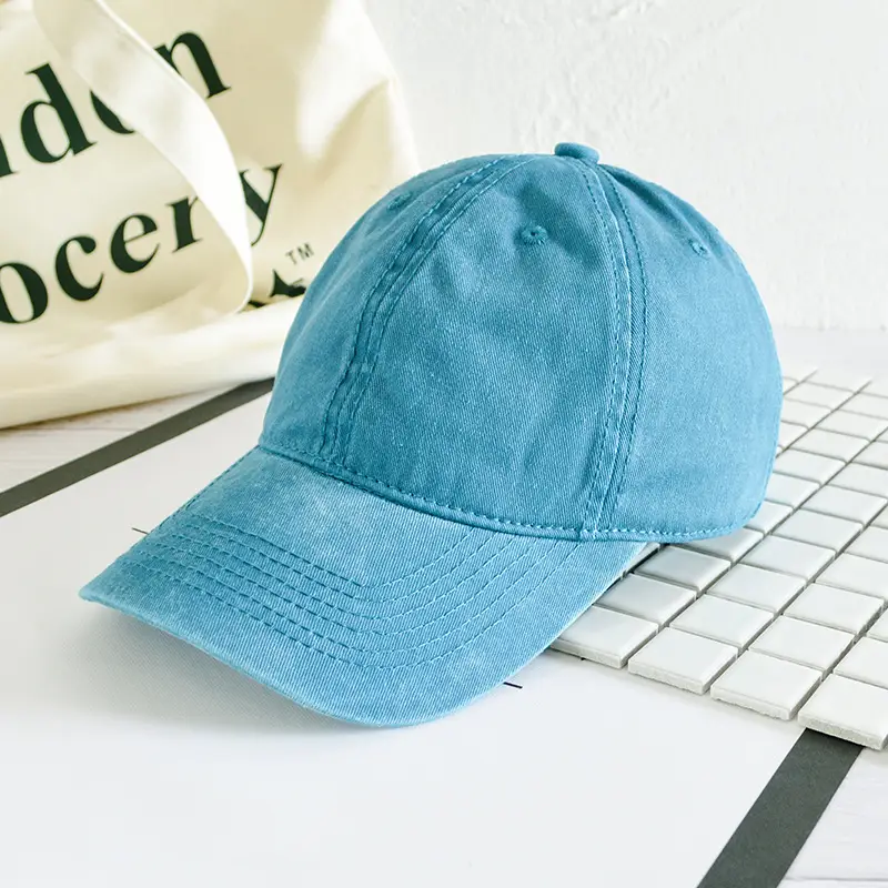 Women Denim Baseball Caps Curved Eave Pink Orange - Image 8