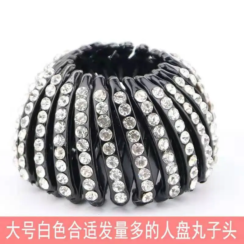 Black Diamond Hair Ball Head with White Crystal Decor - Image 16
