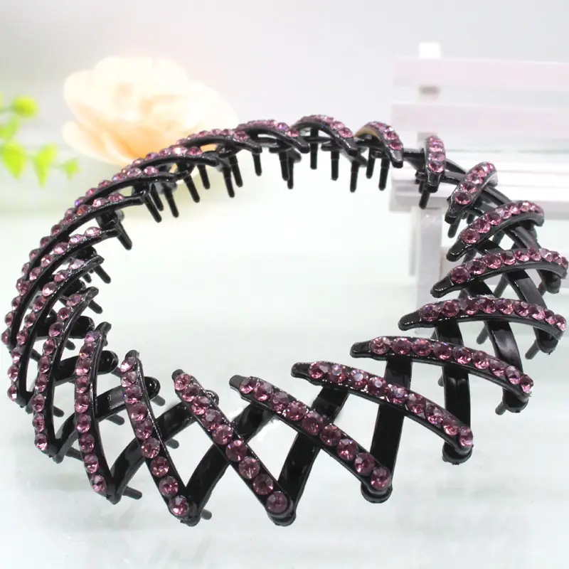 Black Diamond Hair Ball Head with White Crystal Decor - Image 2