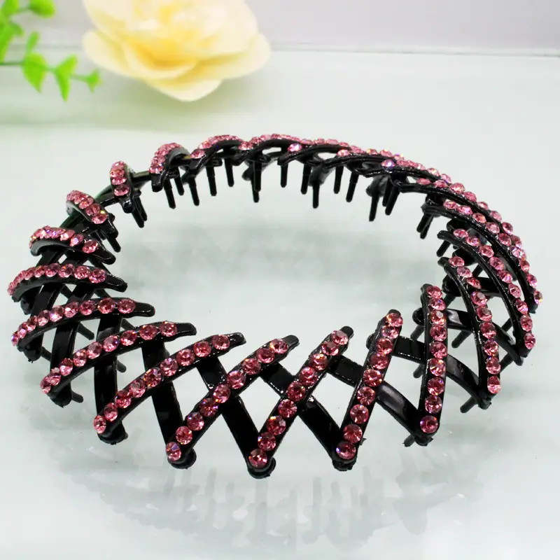 Black Diamond Hair Ball Head with White Crystal Decor - Image 4