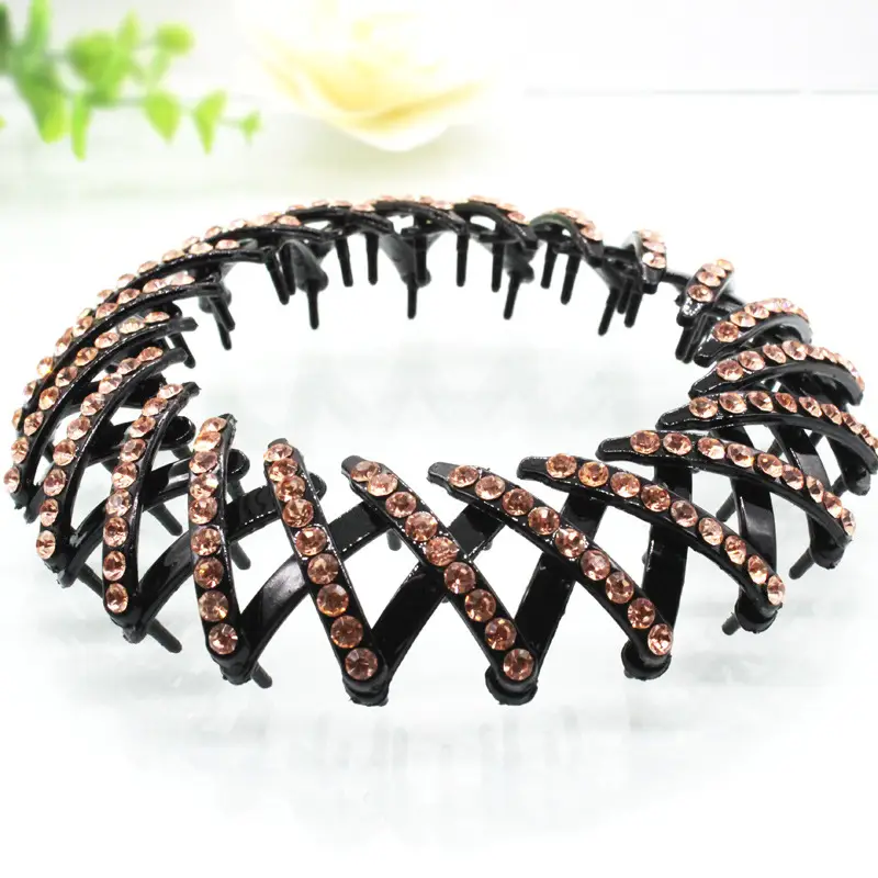 Black Diamond Hair Ball Head with White Crystal Decor - Image 5