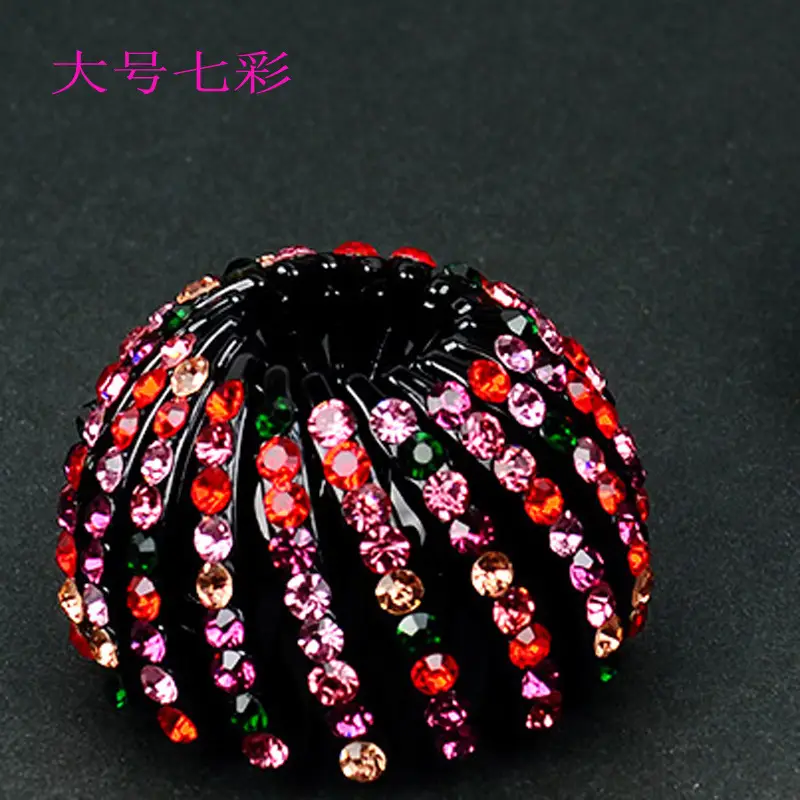 Black Diamond Hair Ball Head with White Crystal Decor - Image 6