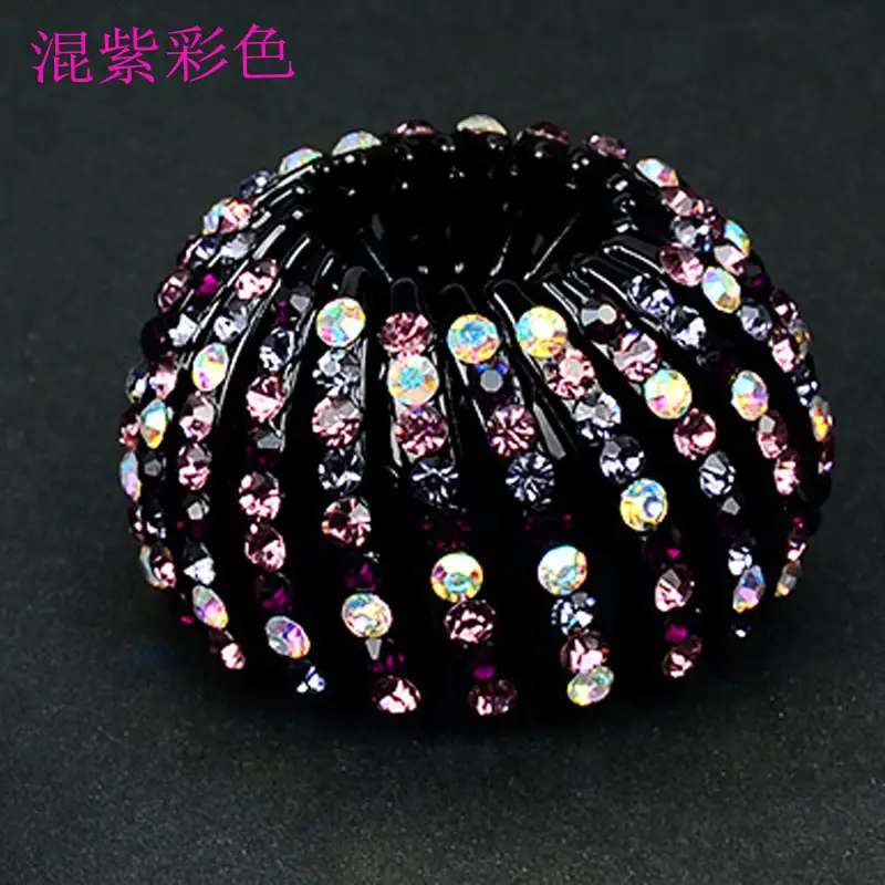 Black Diamond Hair Ball Head with White Crystal Decor - Image 7