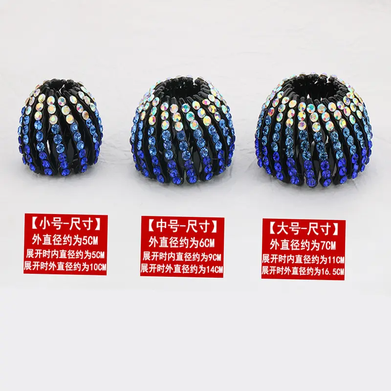 Black Diamond Hair Ball Head with White Crystal Decor - Image 8