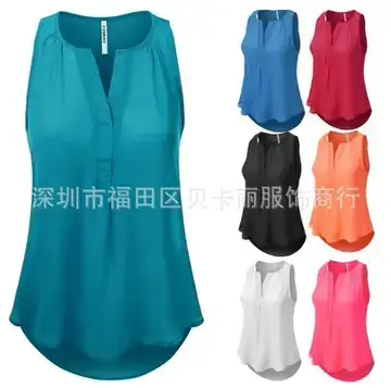 Women's V Neck Floral Halter Top Autumn Wear — feature 37