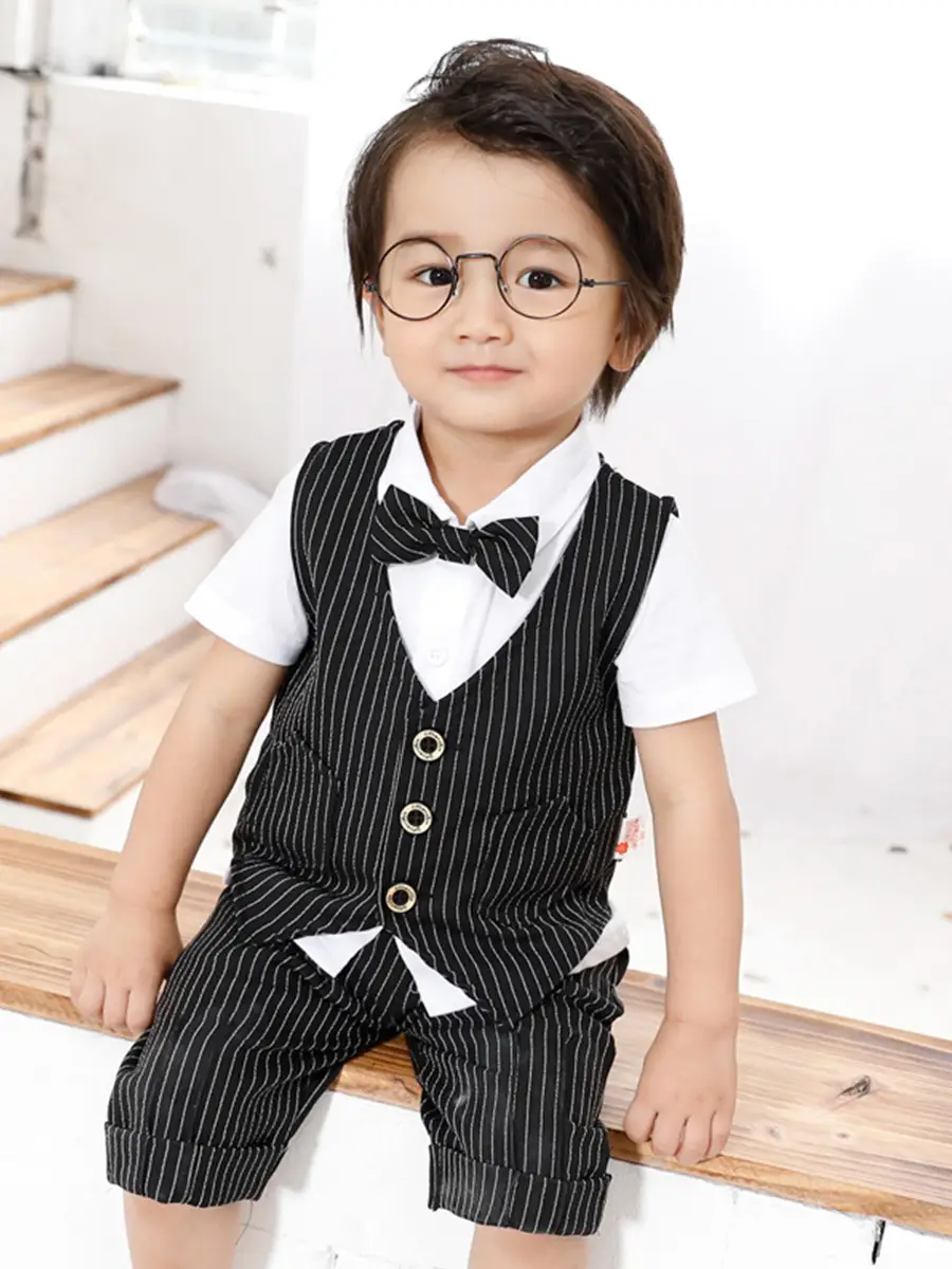 Baby Suit Blue Striped Summer Set for Boys - Image 7